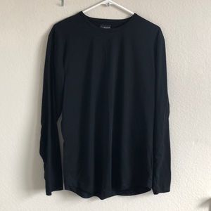 Cuts Curve Hem Long Sleeve Shirt